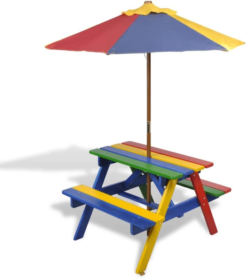 Kinder-Picknicktisch mit Sonnenschirm