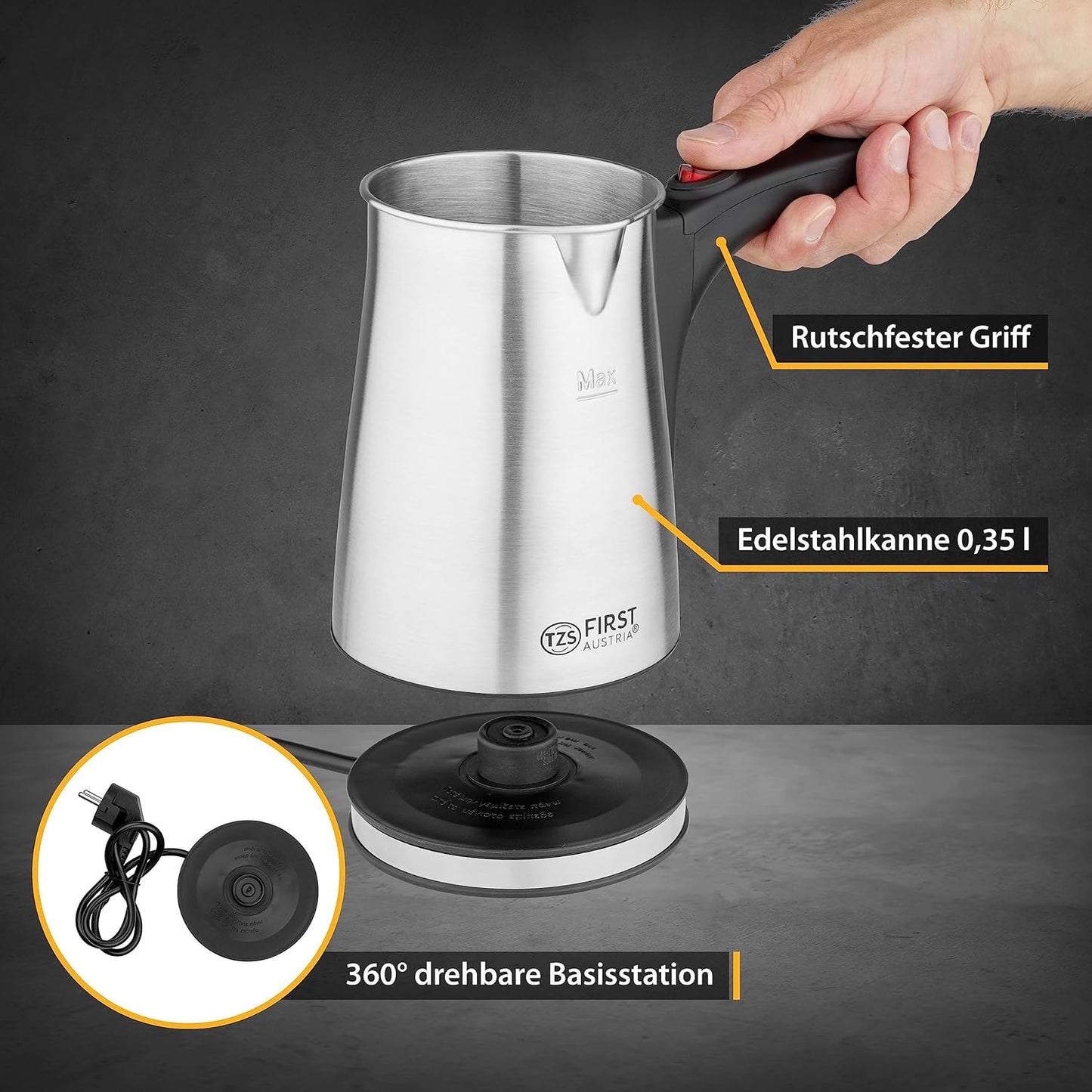 Elektrischer Türkischer Kaffeekocher, Klassisch | 3 Tassen