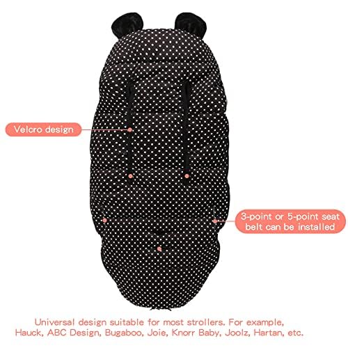 Universal Fusssack für Kinderwagen und Buggy, Schwarz