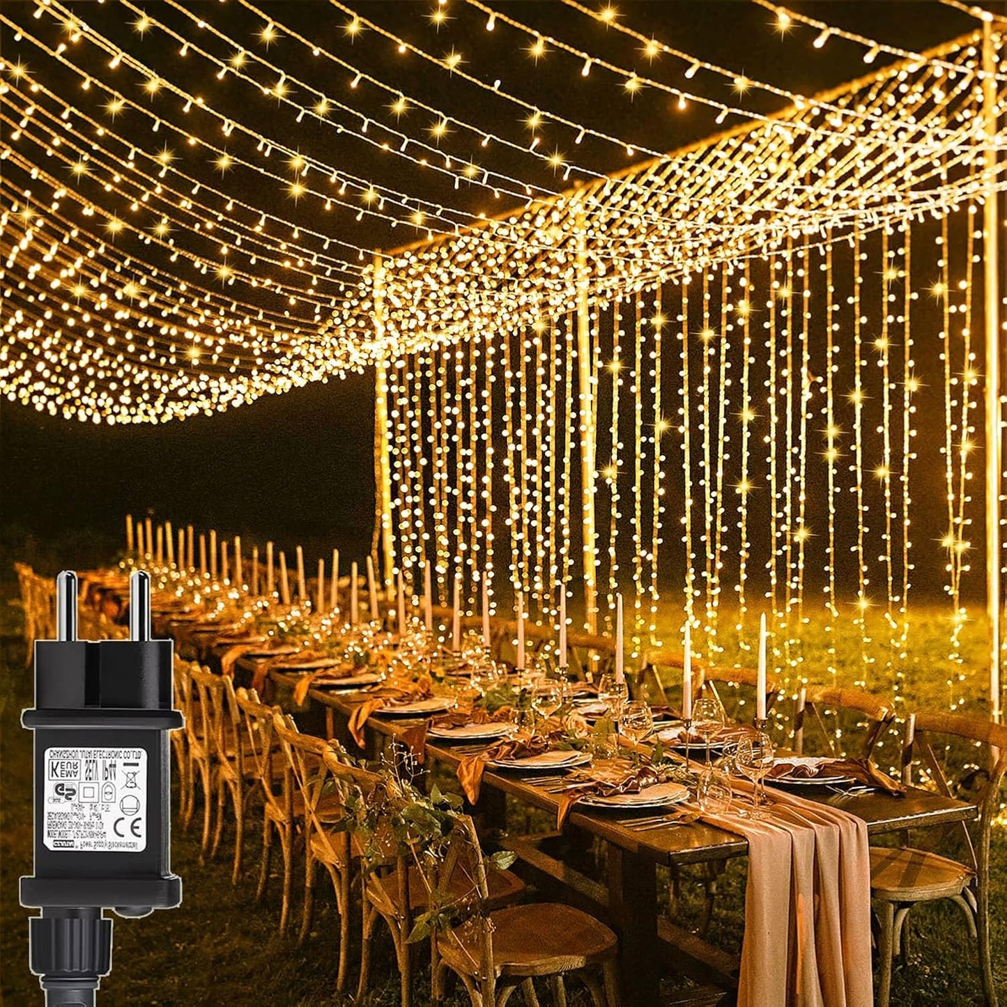 Lichtervorhang, 1 Pièce Blanc Chaud