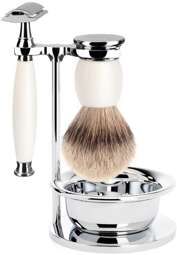 4-teiliges Rasierset - Serie Sophist, Safety Razor Porcelain