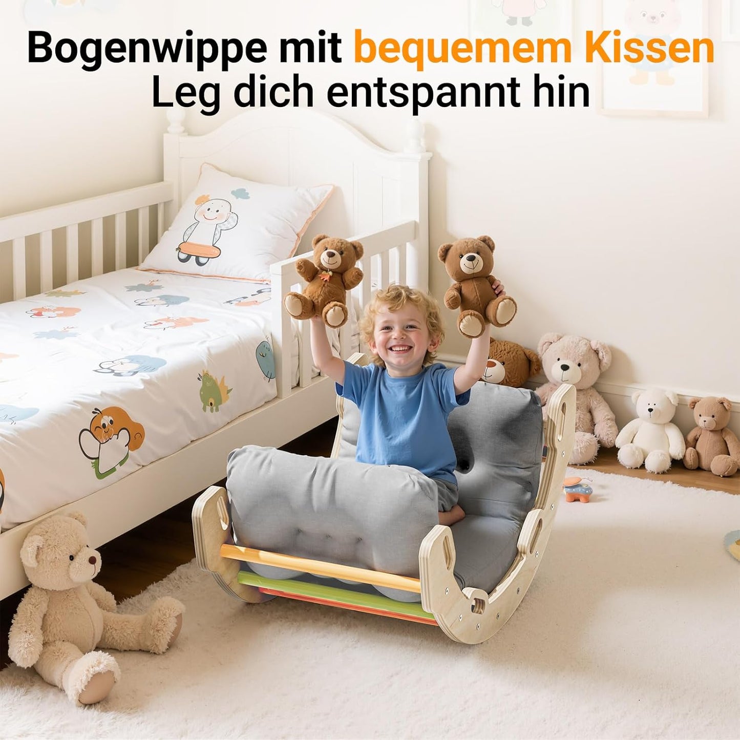 Kletterbogen mit Kissen, Regenbogen