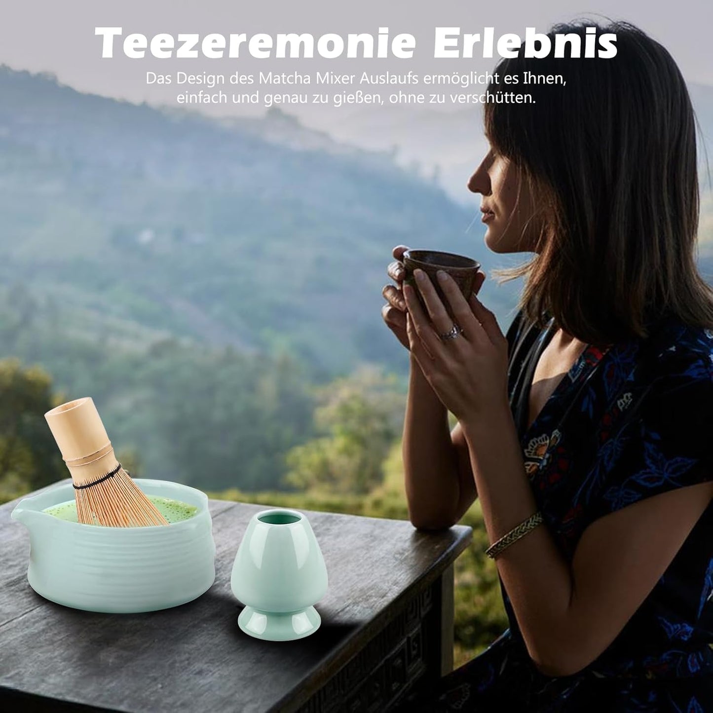 5-teiliges Matcha-Teeset, Seladon