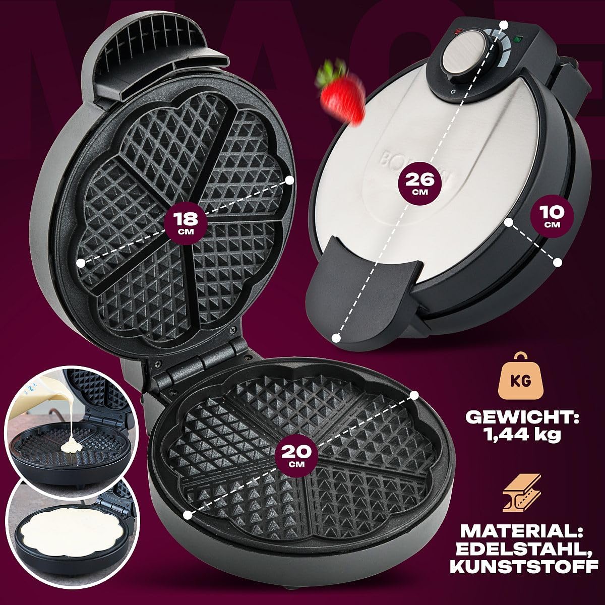Waffeleisen Herzform