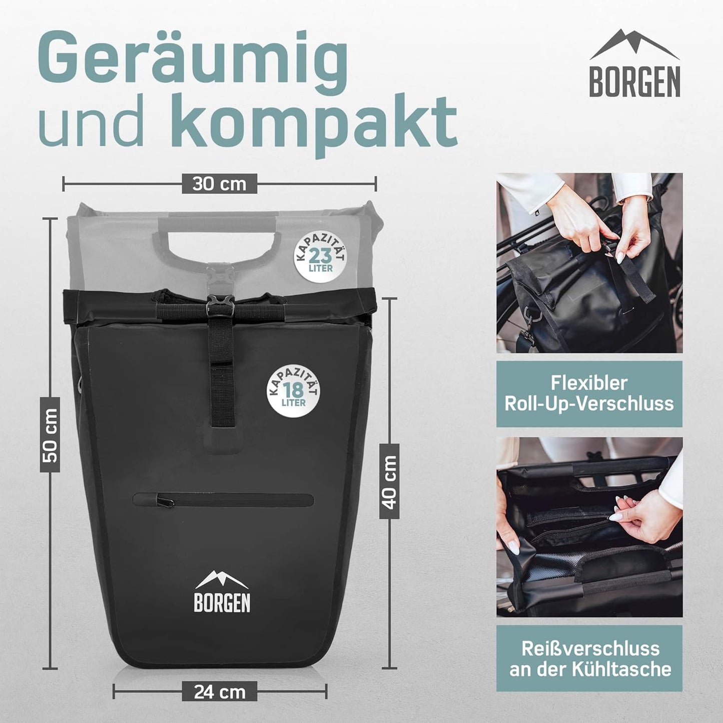 Velo-Einkaufstasche, Schwarz