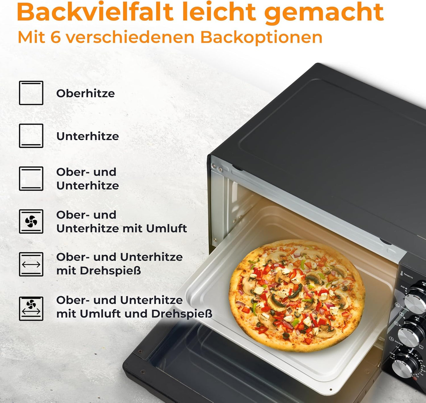 Minibackofen mit Umluft & Drehspiess
