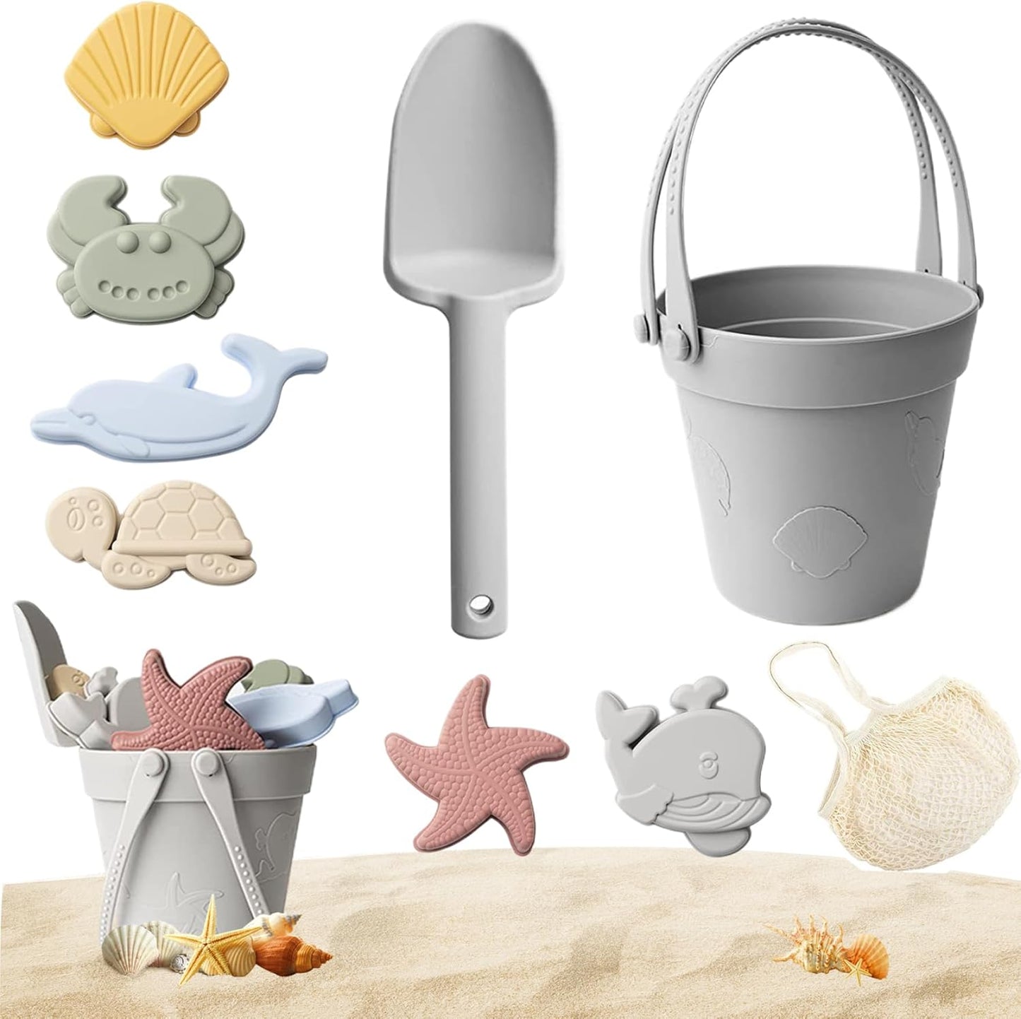Strandspielzeug-Set für Kinder, Grau
