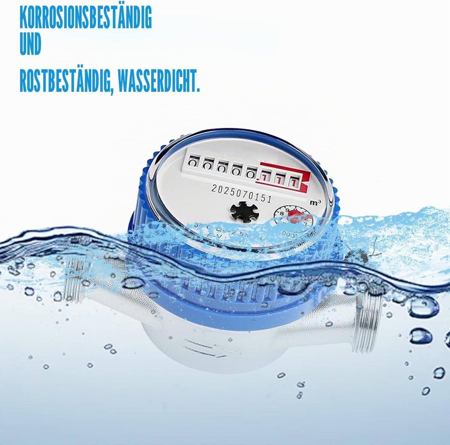 Wasserzähler 1/2" mit Zeiger & Digitalanzeige