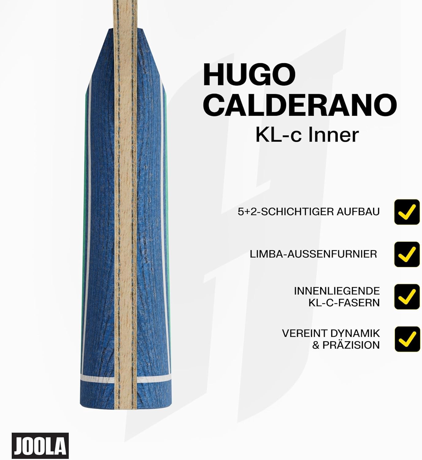 Tischtennisholz Hugo Calderano KL-c, Gerade