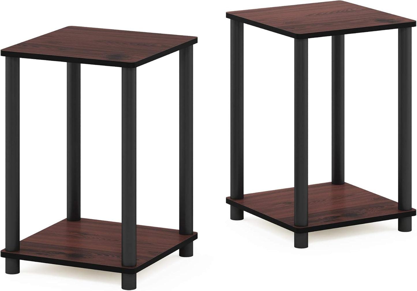 2er Set Beistelltisch Haydn, Dunkle Kirsche / Schwarz 2er Set
