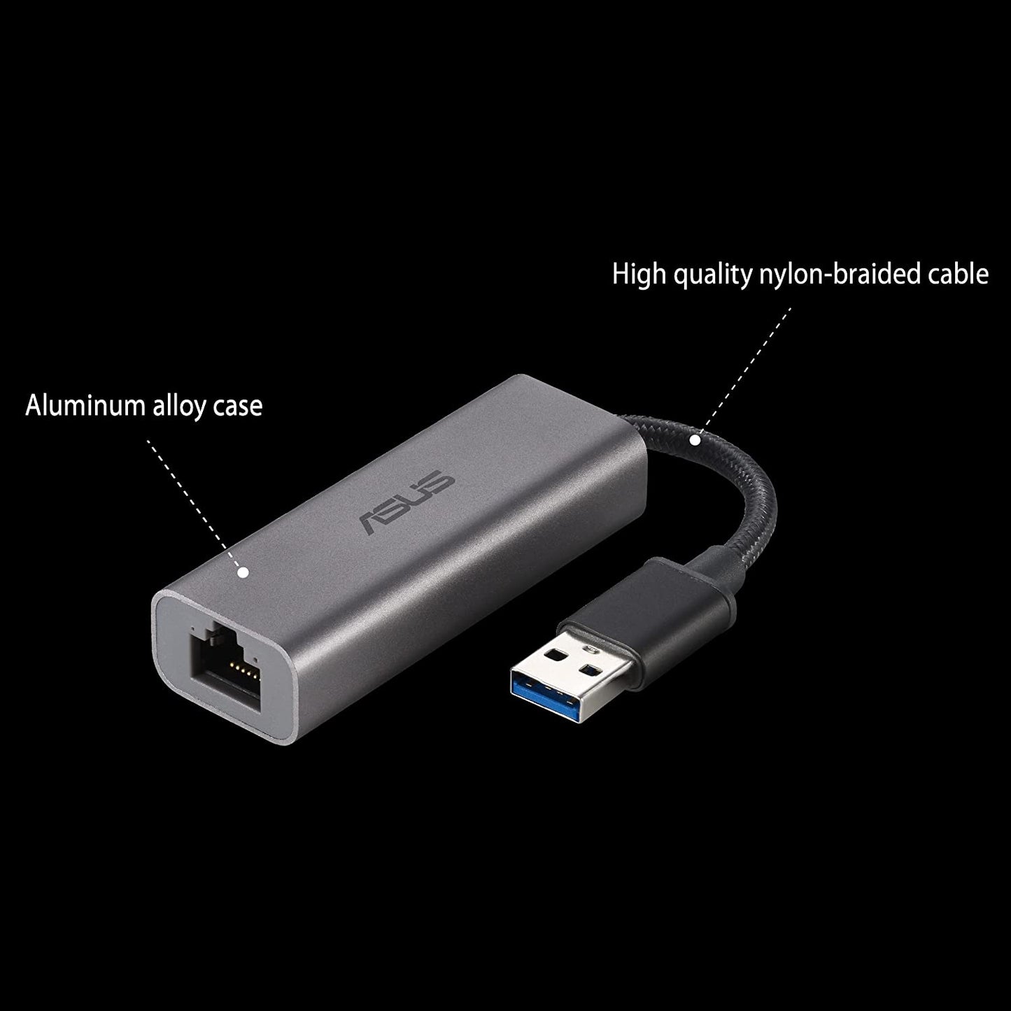 USB 3.2 Gen 1 Adapter USB-C2500, USB-A Stecker > RJ-45 Buchse