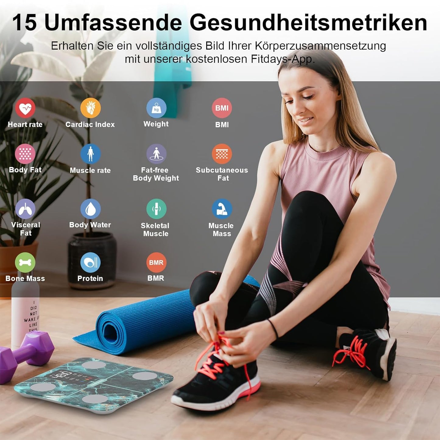 Körperanalysewaage, 280 Marmorgrün