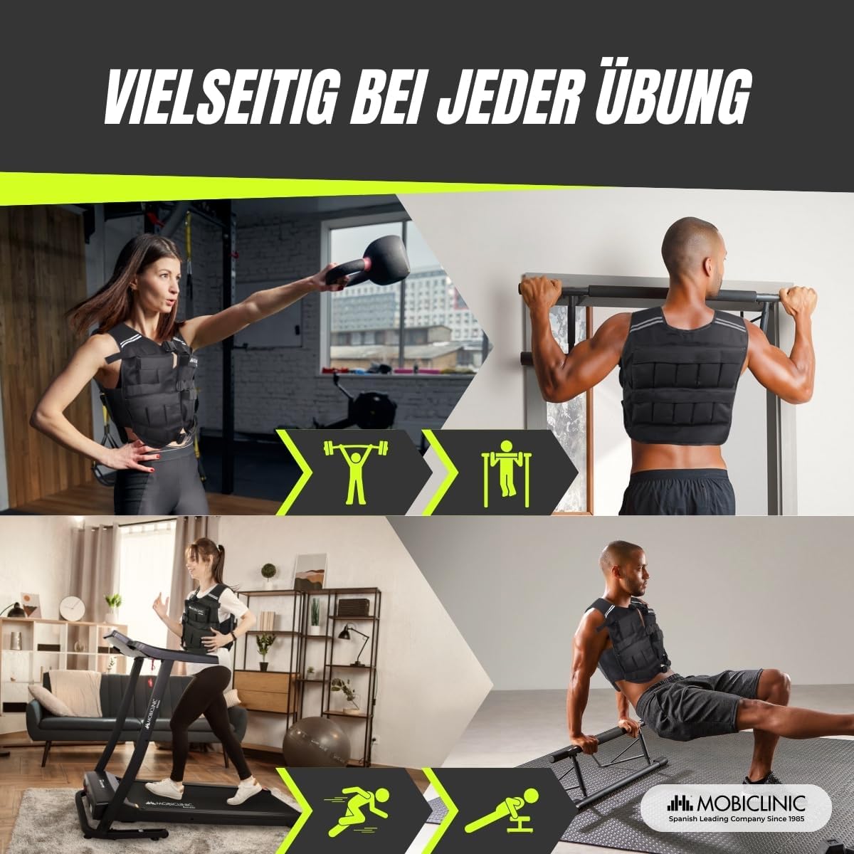 Verstellbare Gewichtsweste mit reflektierenden Streifen, 10 kg