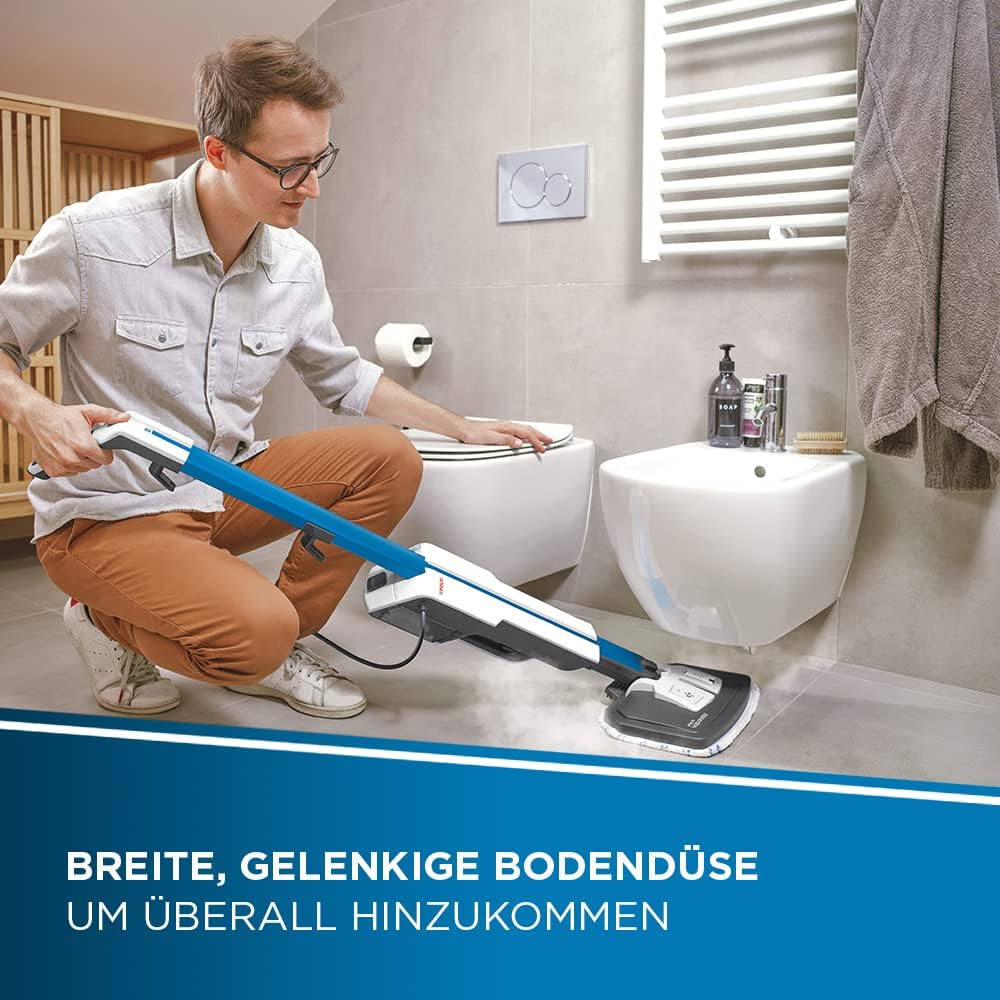 Vaporetto SV620 Style - Dampfbesen mit integriertem Handreiniger, Blau