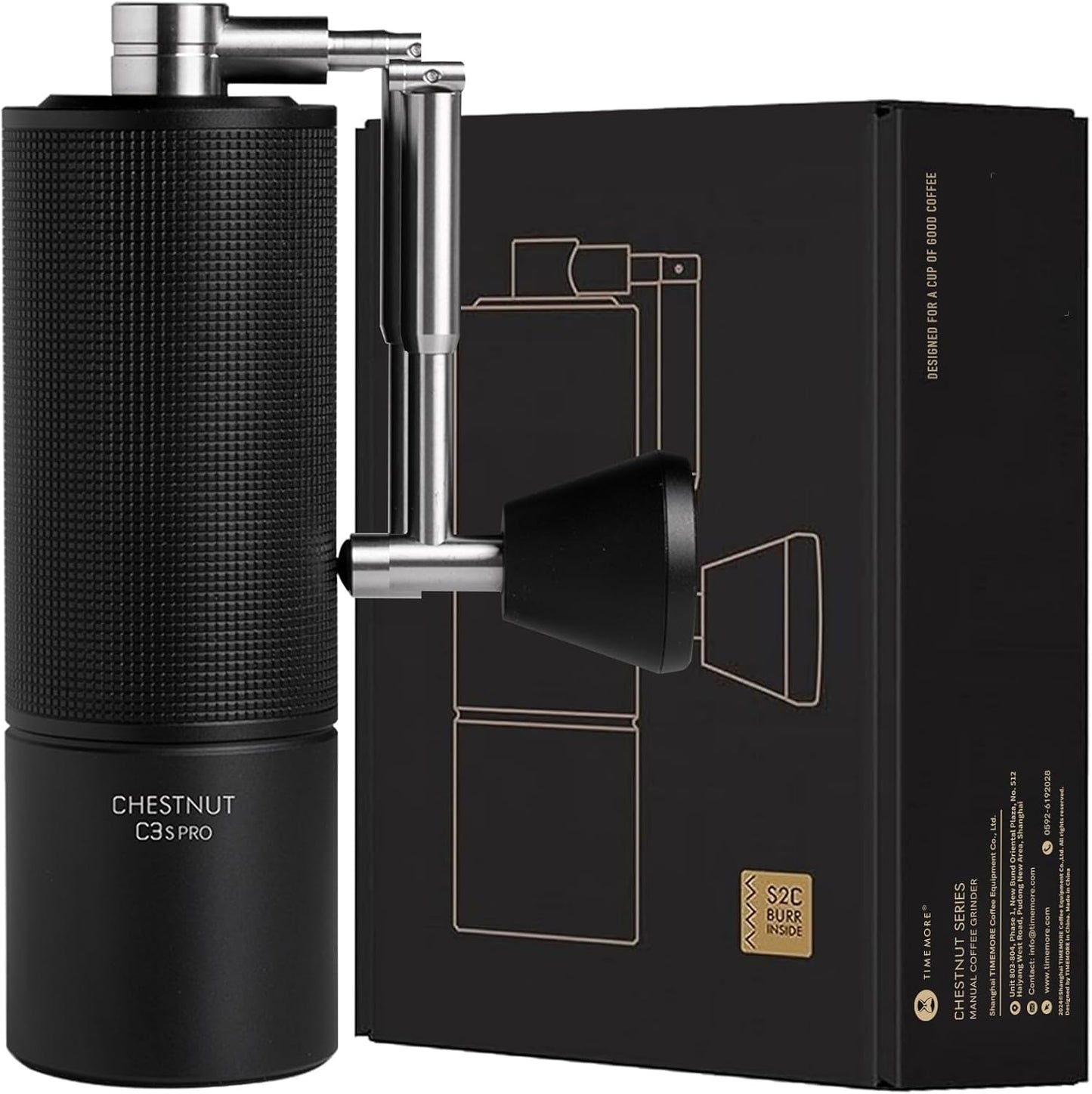 Chestnut C3S Pro Manuelle Kaffeemühle, C3s Pro Schwarz