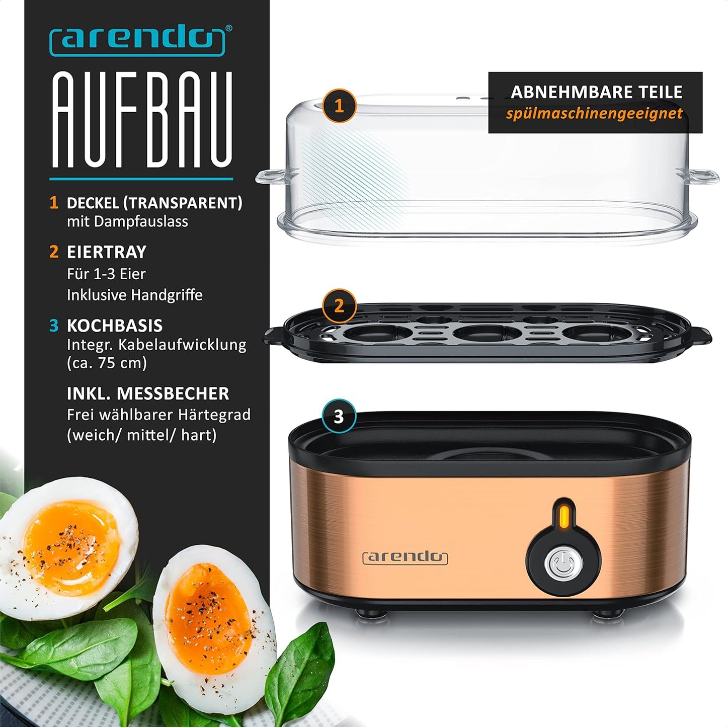 Eierkocher Threecook, Kupfer