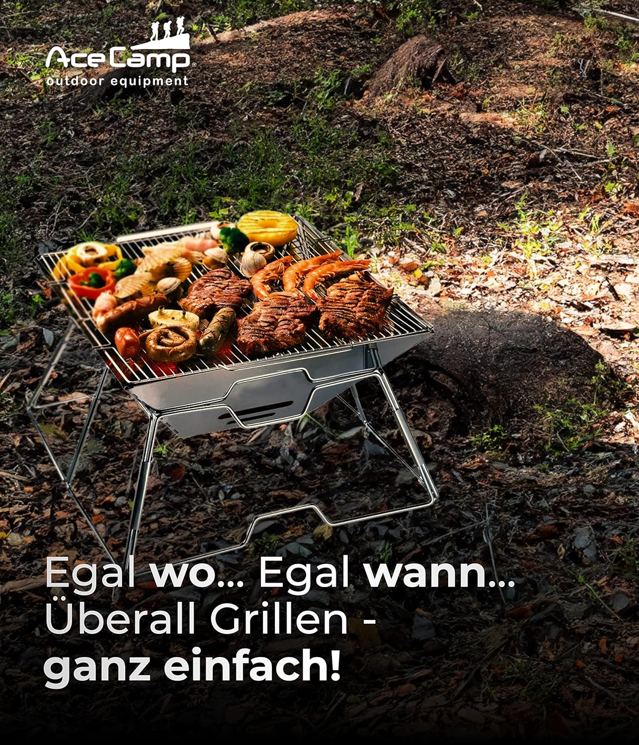 Faltbarer Holzkohlegrill, Medium 34 X 36 X 22 Cm