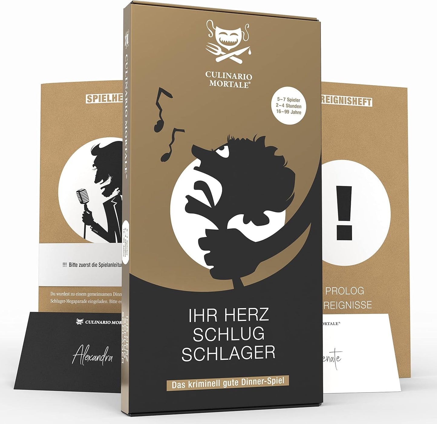 Krimidinner Spiel "Ihr Herz schlug Schlager" (5-7 Personen)