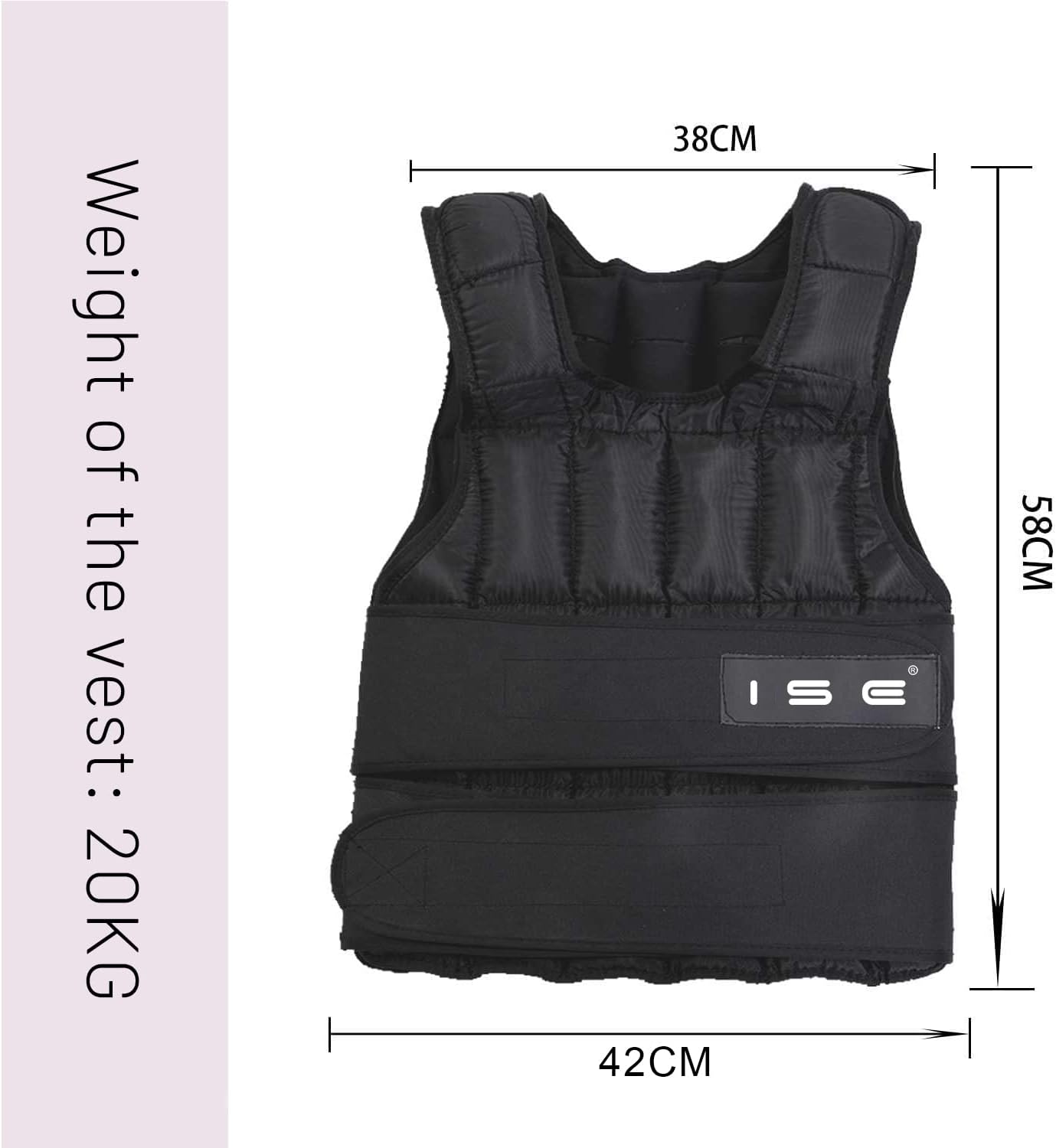 Verstellbare Gewichtsweste für Krafttraining, 20 Kilogramm