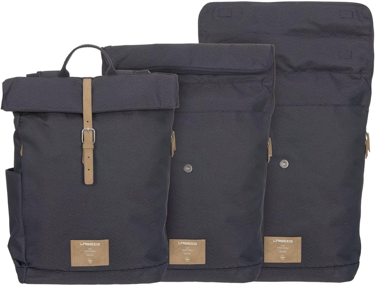 Rolltop Backpack Wickeltasche, Denim Blue