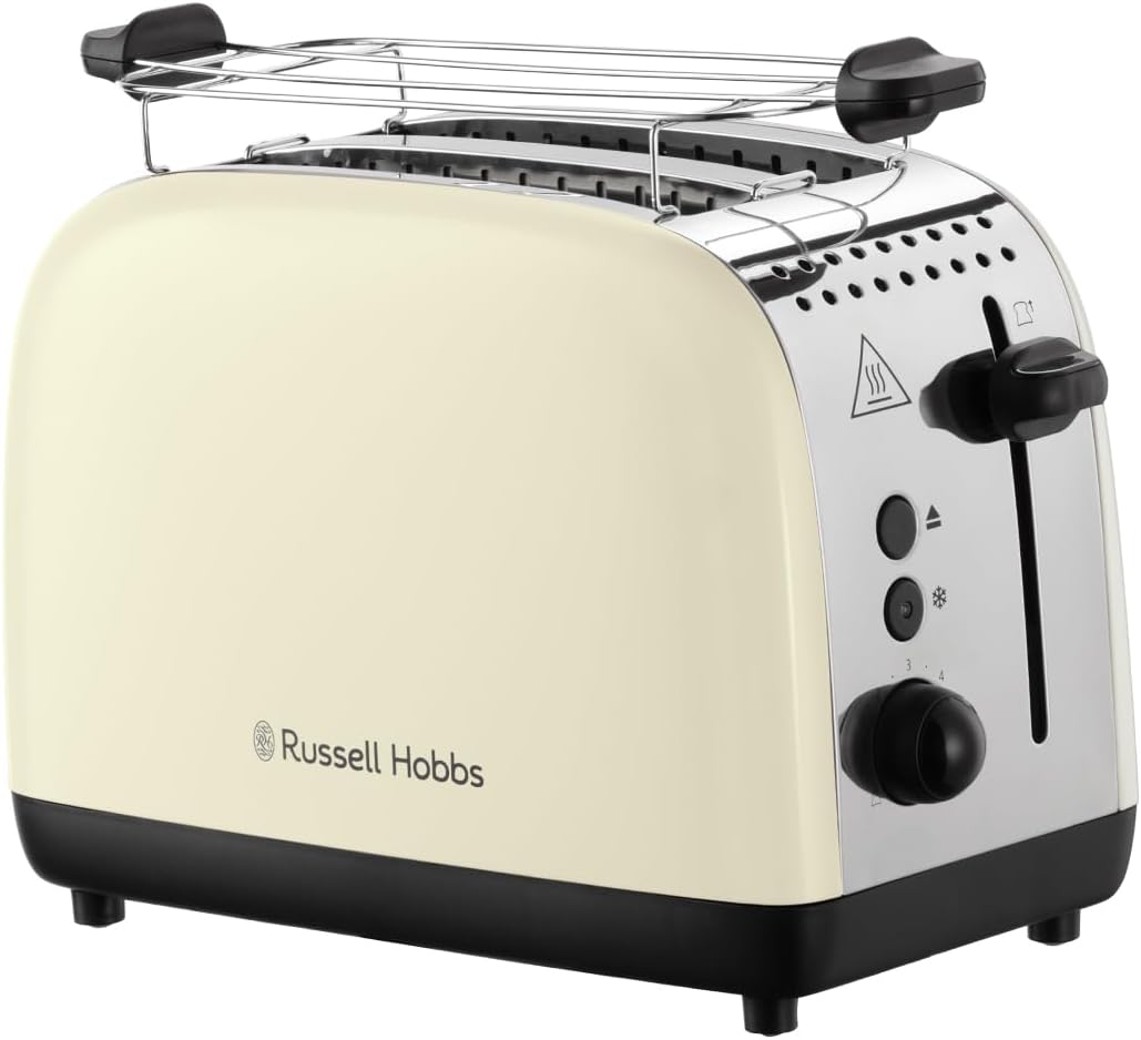 Toaster 26551-56 mit Brötchenaufsatz und Auftaufunktion, Creme