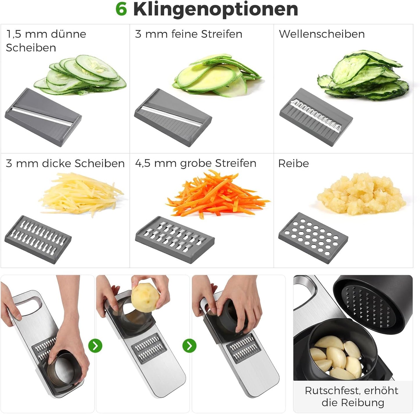 Gemüsehobel mit 6 Klingen