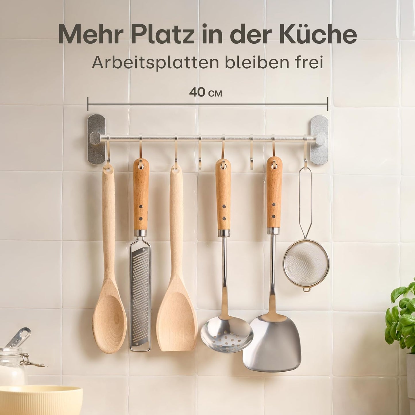 Hakenleiste für Küche mit 8 Haken