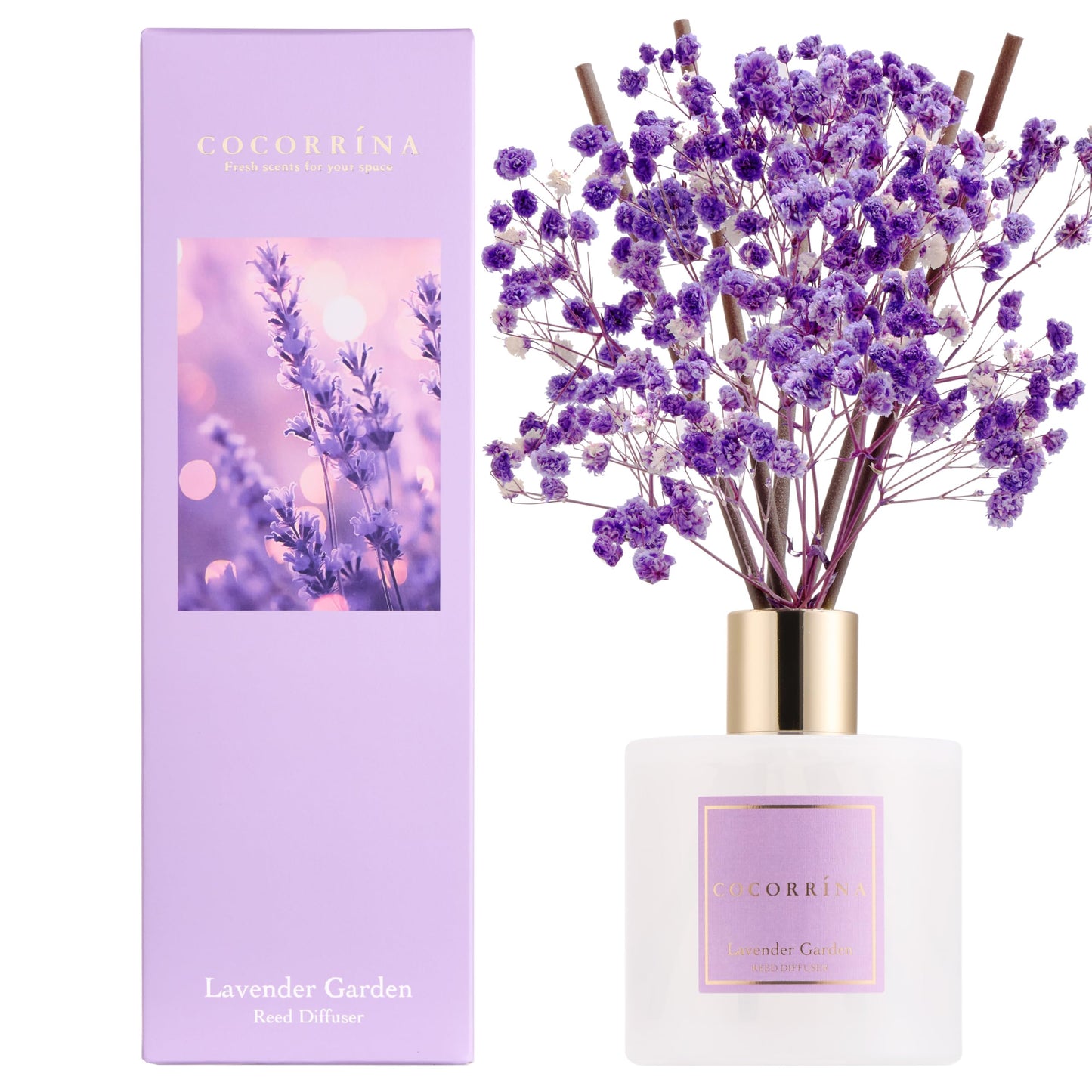 Raumduft Diffuser mit 8 Stäbchen, Lavender Garden, Lavender Garden Raumduft/200ML/1 Stück