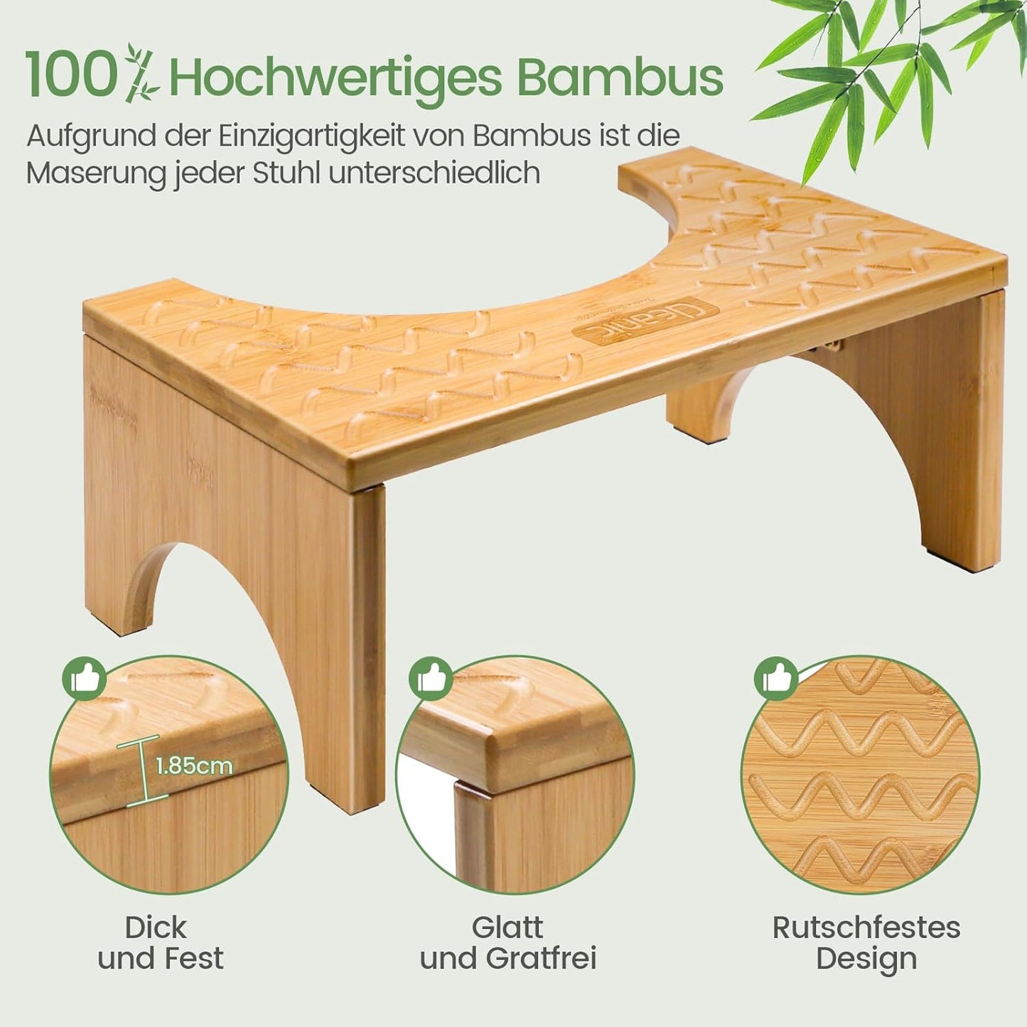 Klappbarer Toilettenhocker aus Bambus, Bambus