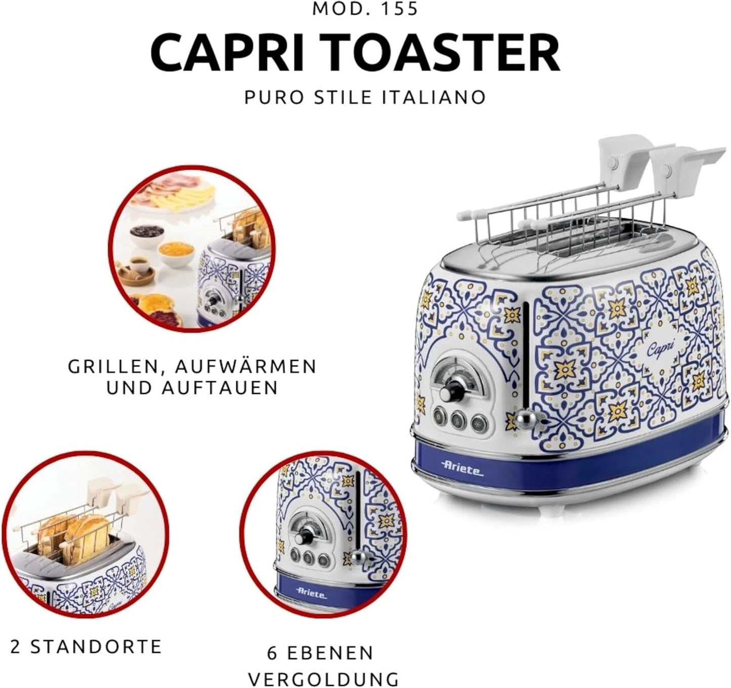 Toaster 155 Capri mit 6 Bräunungsstufen, Capri