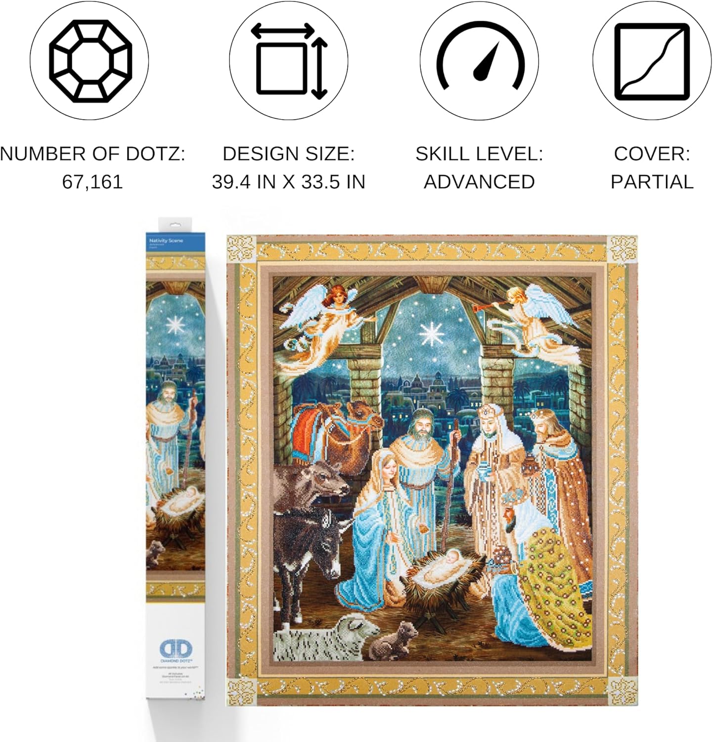Weihnachtskrippe Diamond Painting 85 x 100 cm, Modern