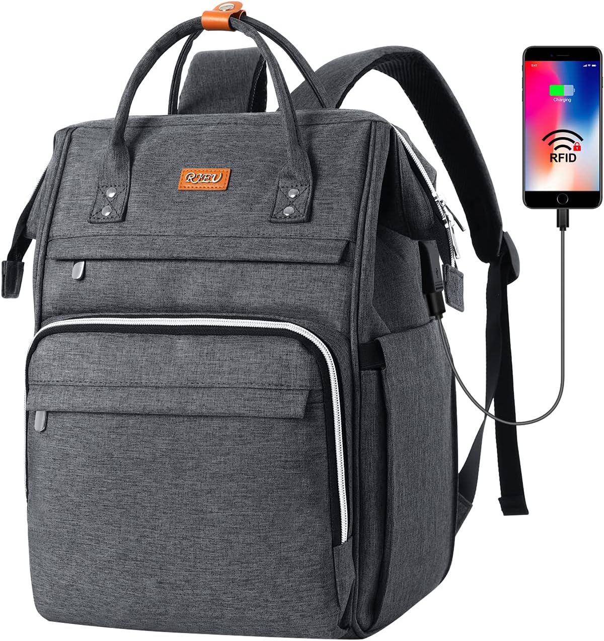 Rucksack mit Laptopfach & USB-Anschluss, S41-darkgrayfits / 15.6inch laptop