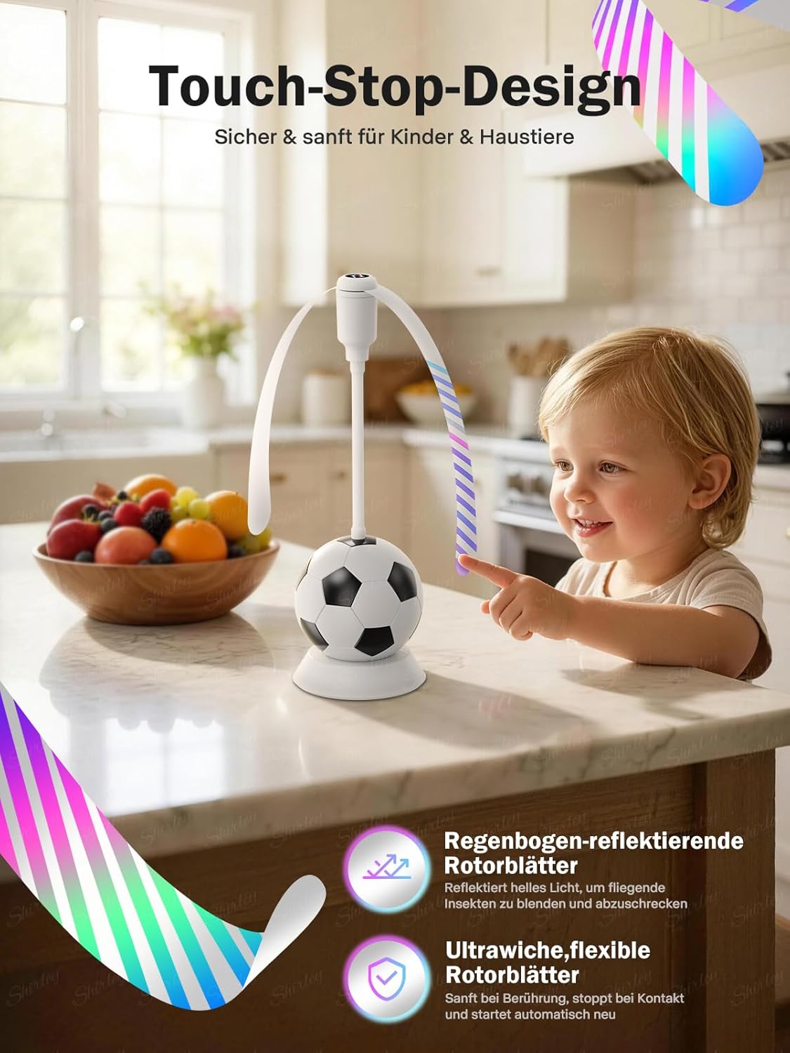 2er-Set Fliegenvertreiber mit Fussball-Design