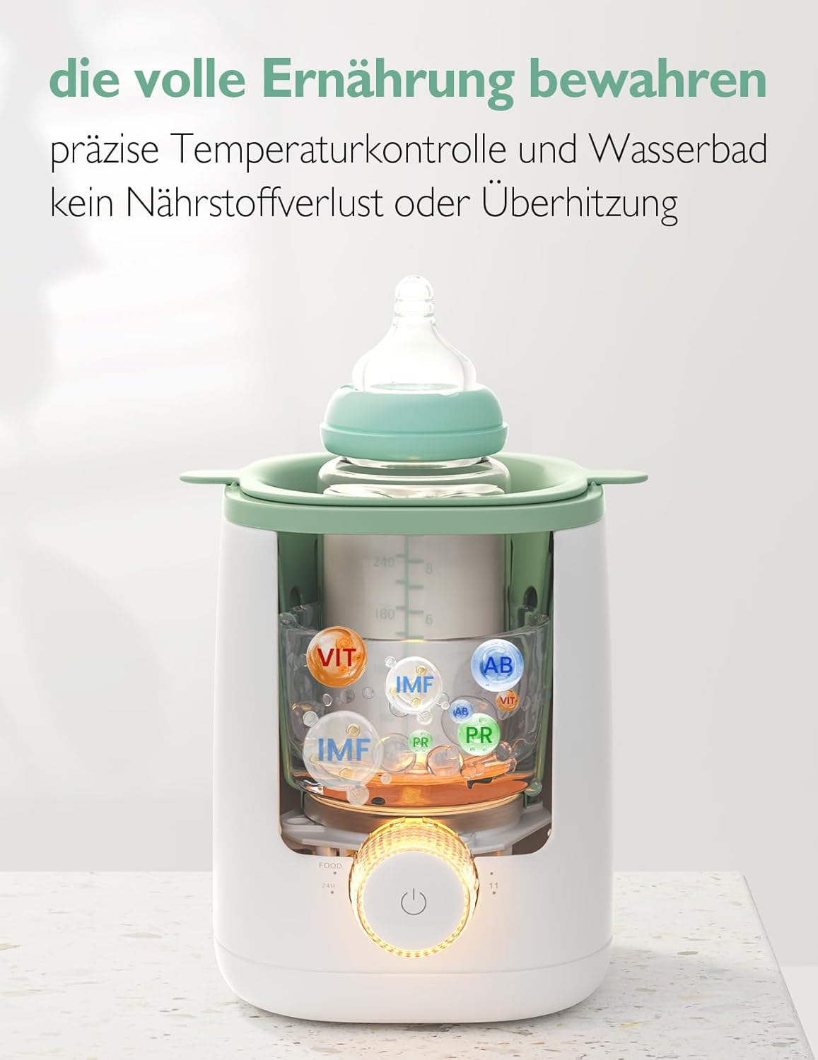 Nutri-Flaschenwärmer MW02 mit Nachtlicht und Schnellaufheizung