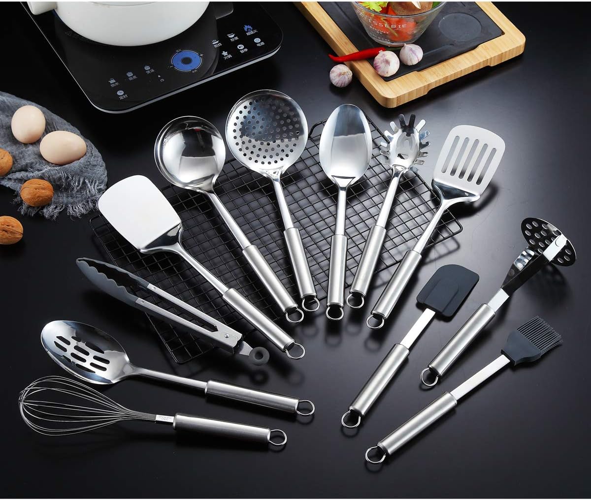 13-teiliges Küchenutensilien-Set mit Ständer, Kt19a-13