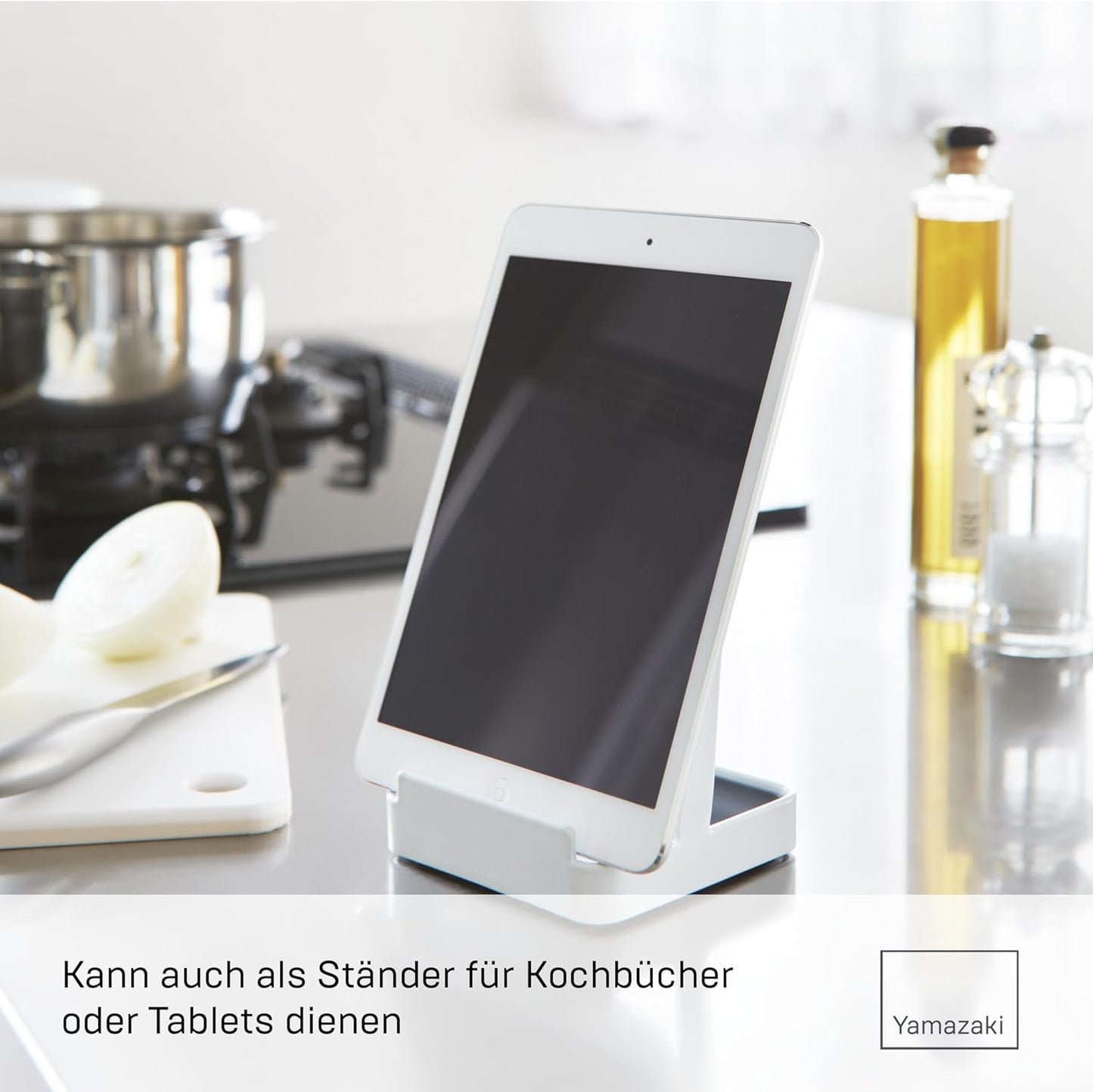 TOWER Kochlöffel- und Topfdeckelständer, Weiß Halter