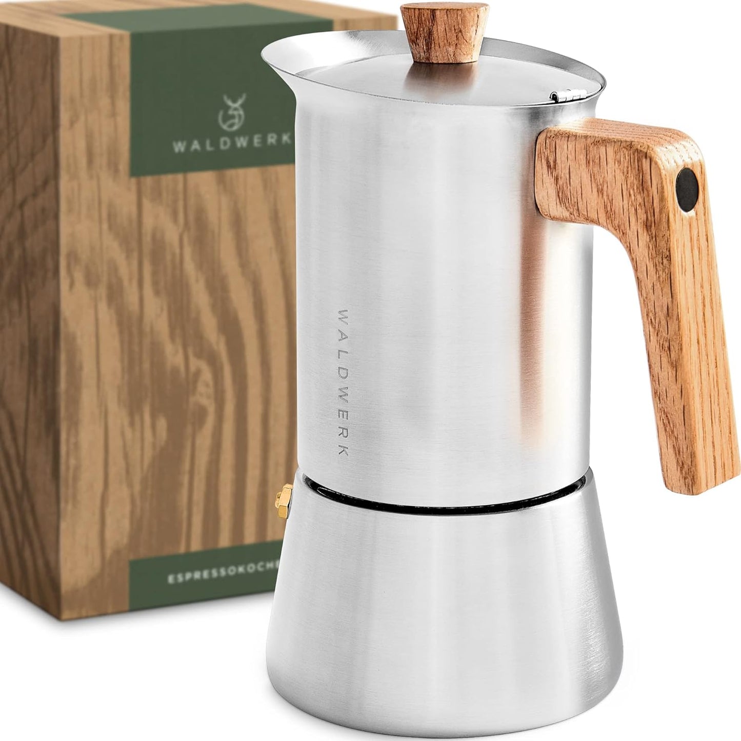 Mokka Espressokocher, Edelstahl 6 Tassen