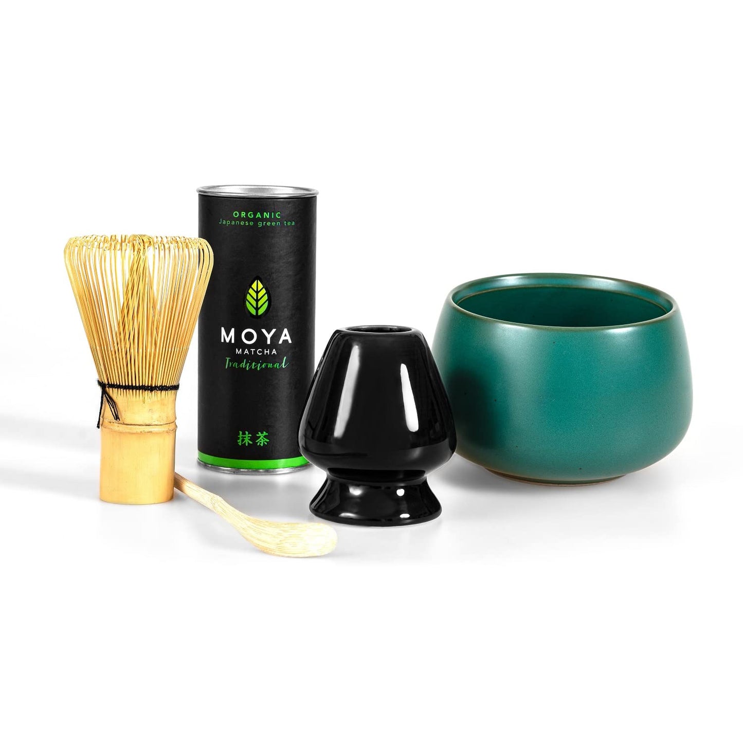 Matcha-Set (5-teilig, BIO-Qualität), 5-teiliges Traditional Matcha Set grüner Schale