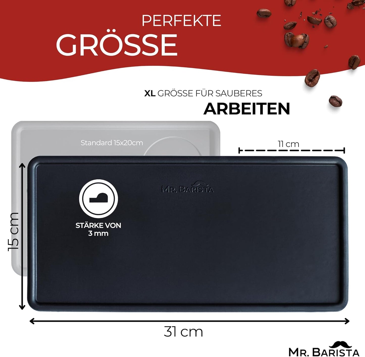 Barista Silikon-Tampingmatte 15x31cm