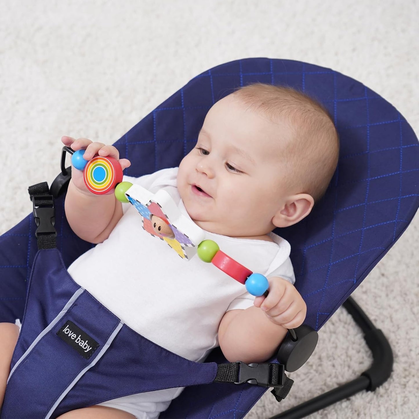 Baby-Bounzer Spielzeugbogen für BabyBjörn Bliss und Balance Soft, Weiss/Opulenter Garten