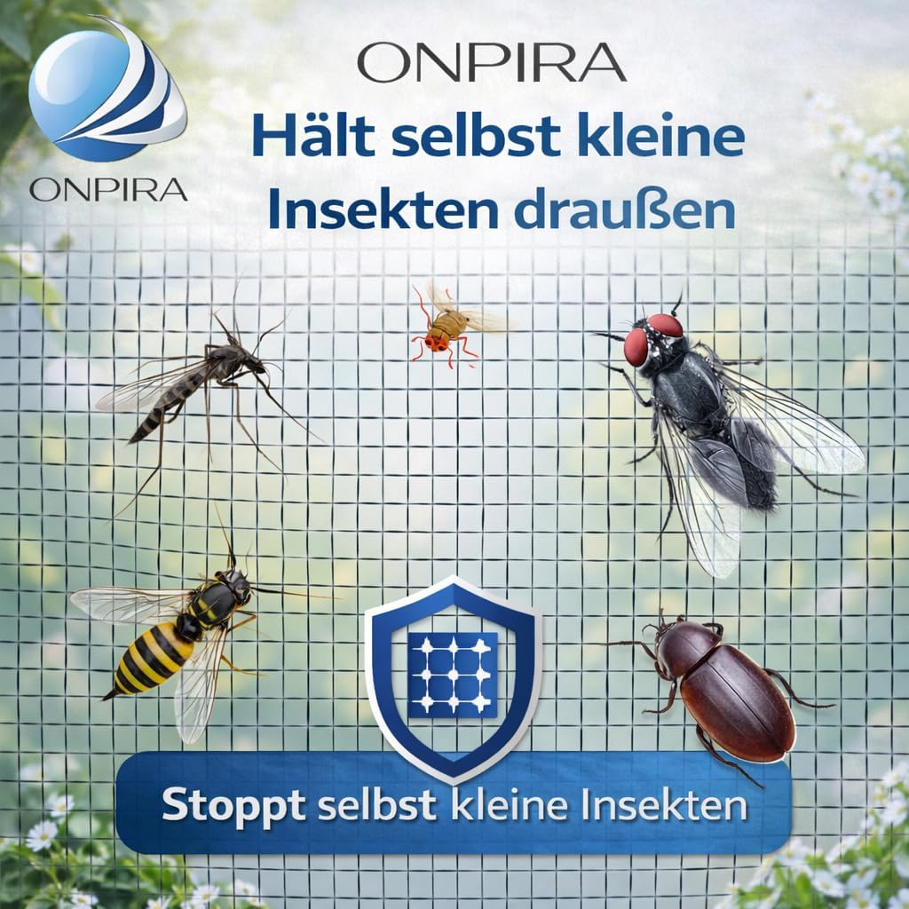 Fliegennetz Meterware für Fenster & Türen, Weiss 150cm x 10m