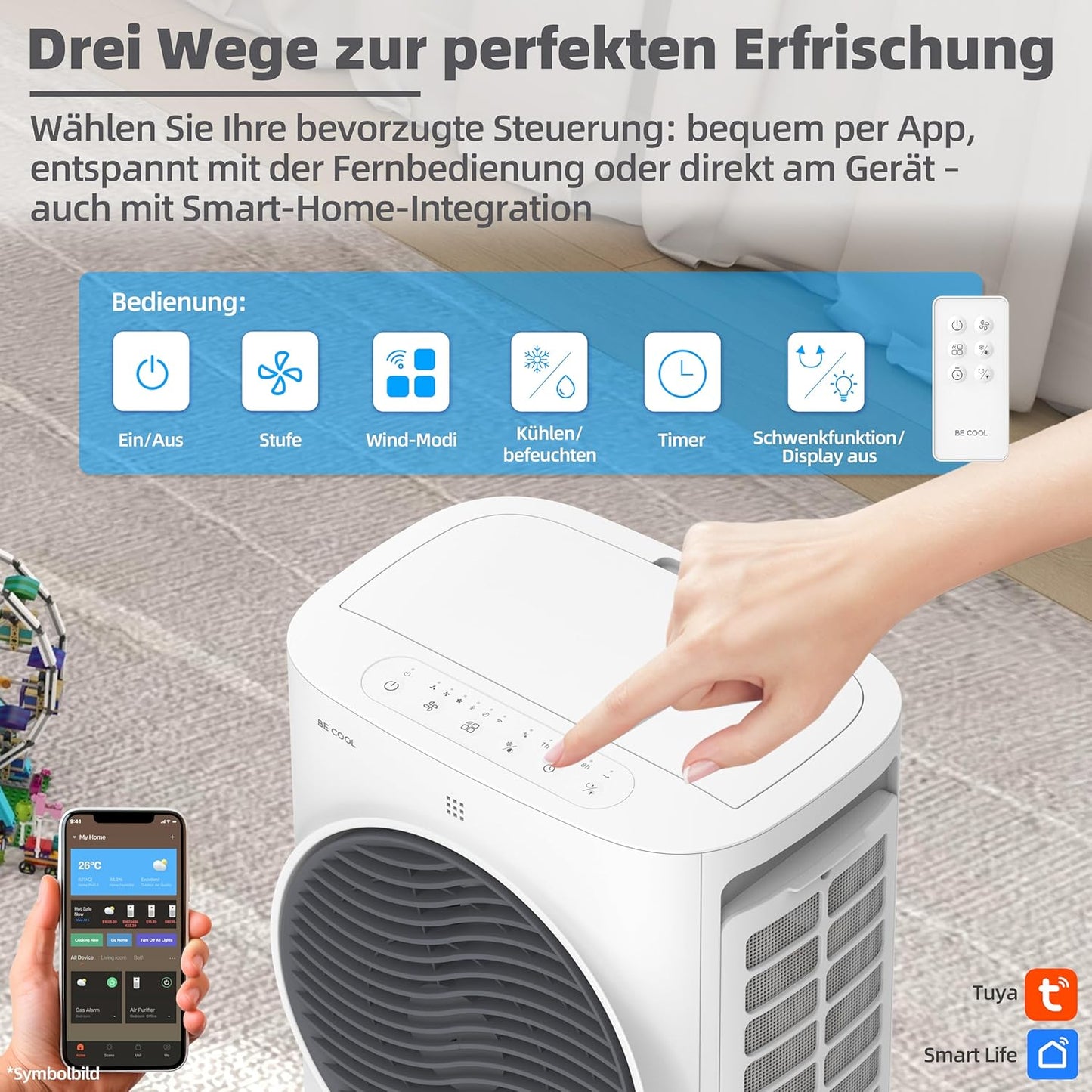 Luftkühler mit WiFi und Timer-Funktion