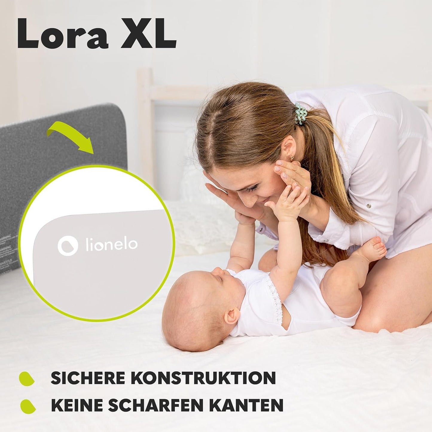 Lora Bettschutzgitter mit Neigungsverstellung, Beige X-Large