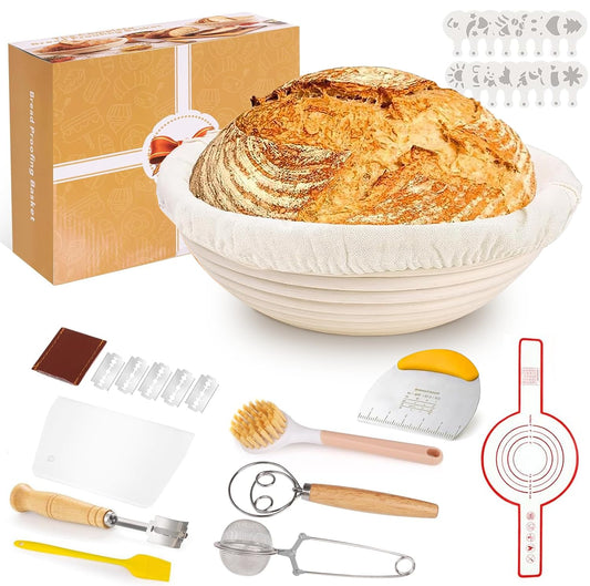 10-teiliges Gärkörbchen-Set für Sauerteig