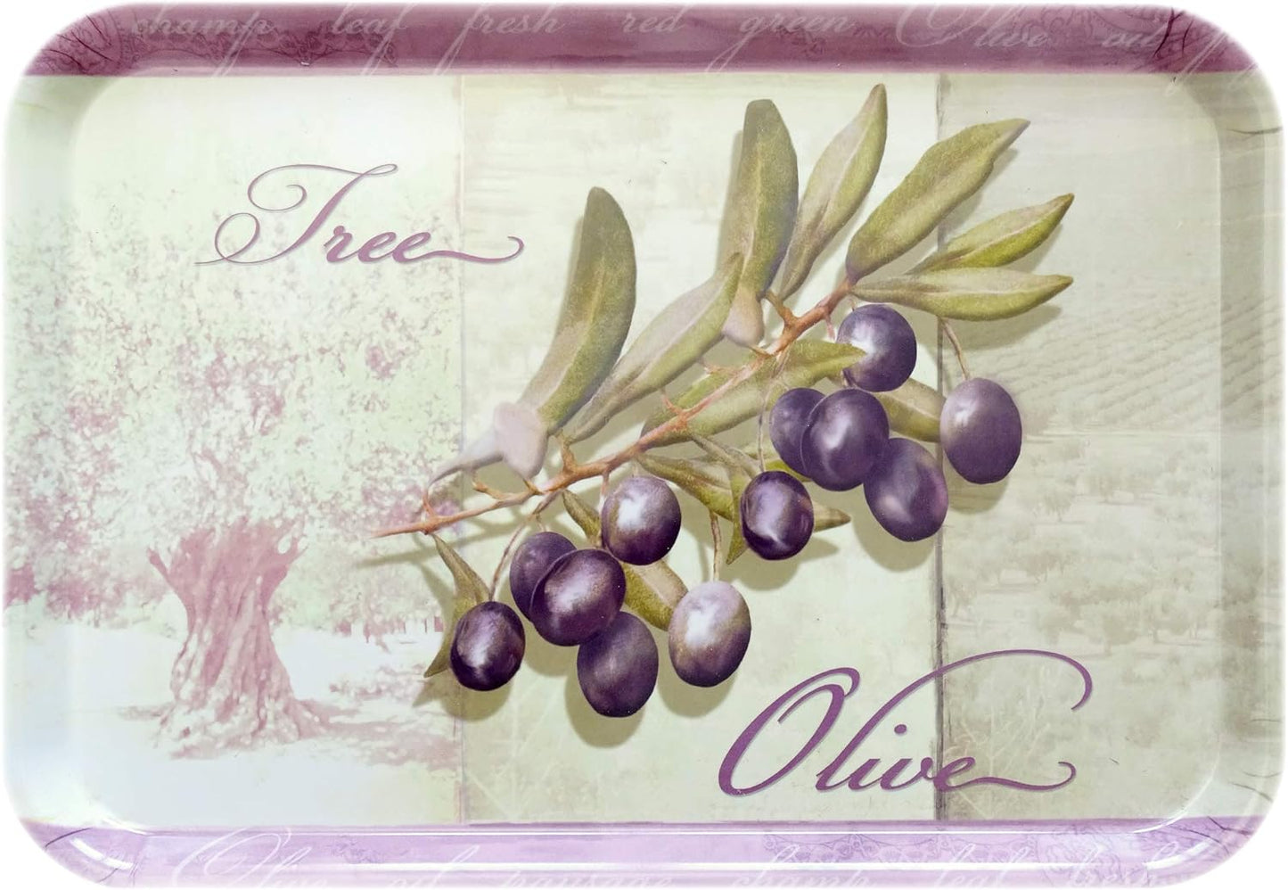 Serviertablett Motiv Olivenbaum, 45 x 31 x 3 cm Olivenbaum