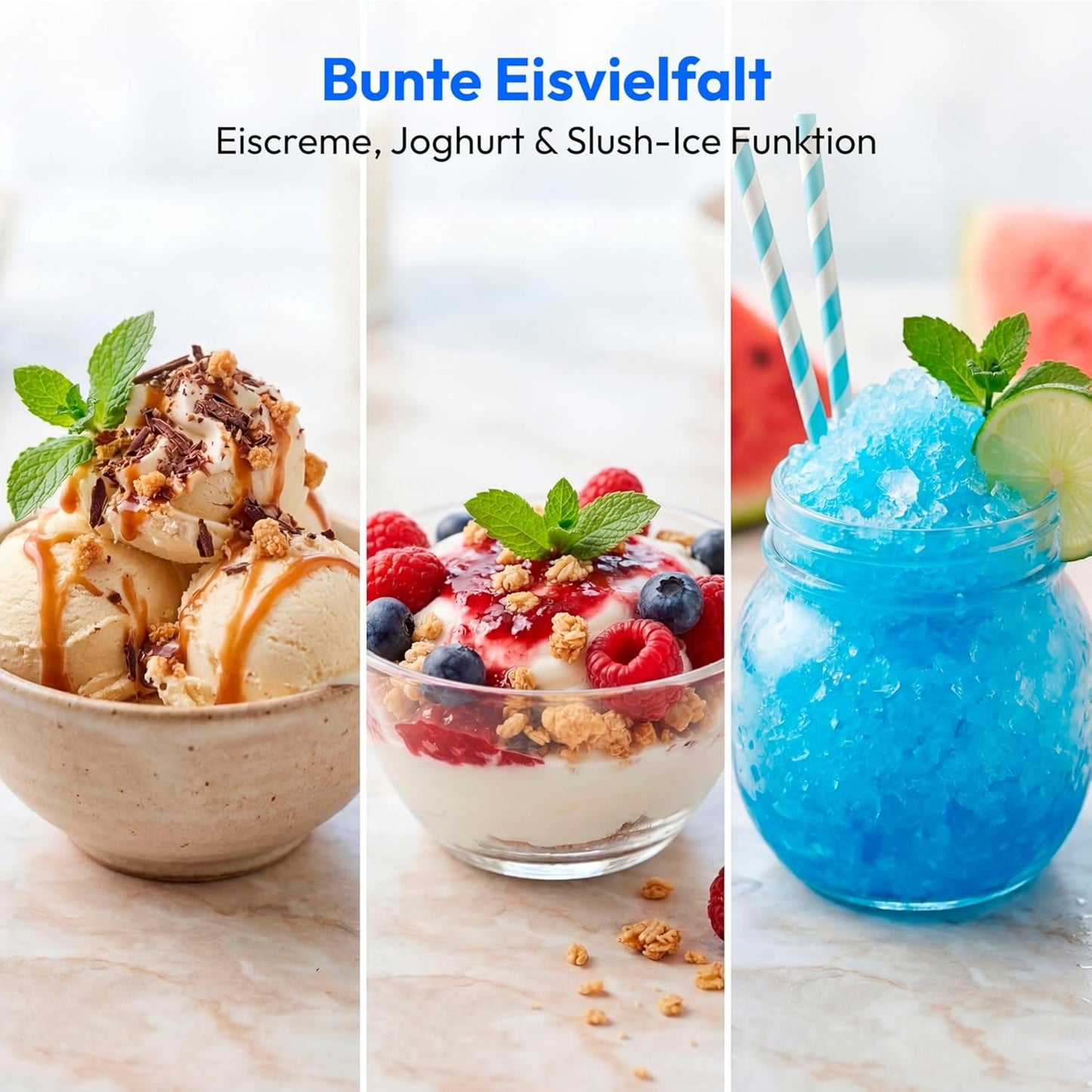 Eismaschine mit 1L Kapazität und LED-Touchdisplay