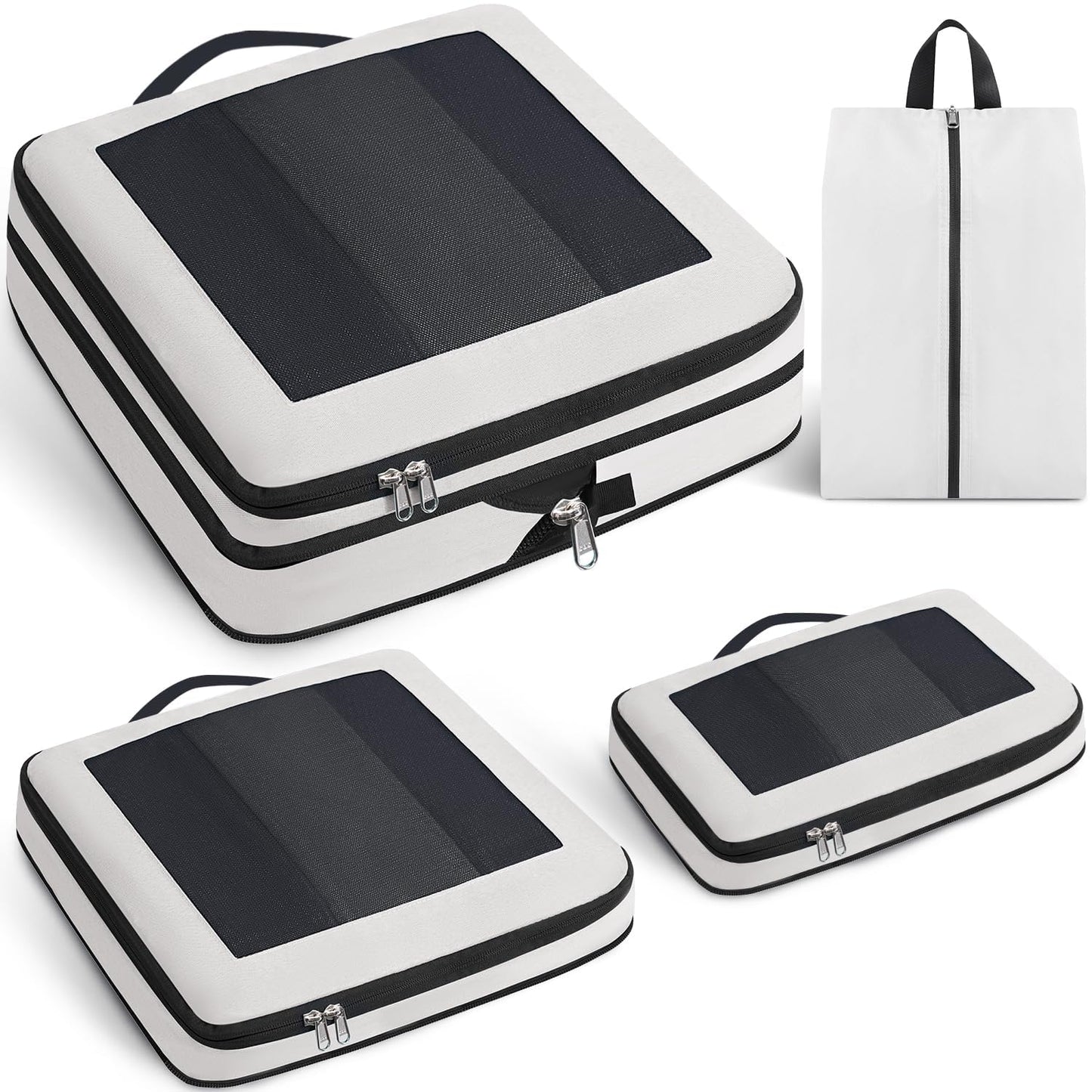 Kompressions-Packwürfel-Set, Creme 4 Set