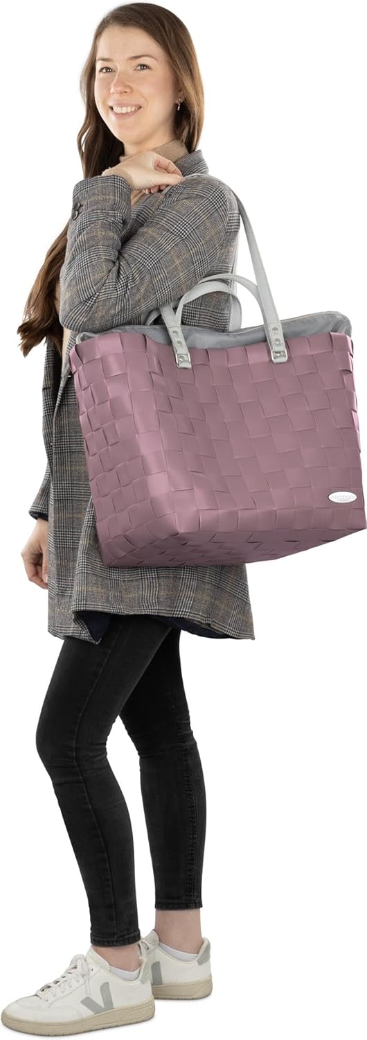 Grosser Einkaufskorb mit langen Henkeln (25 L), Einheitsgrösse Dusty Pink