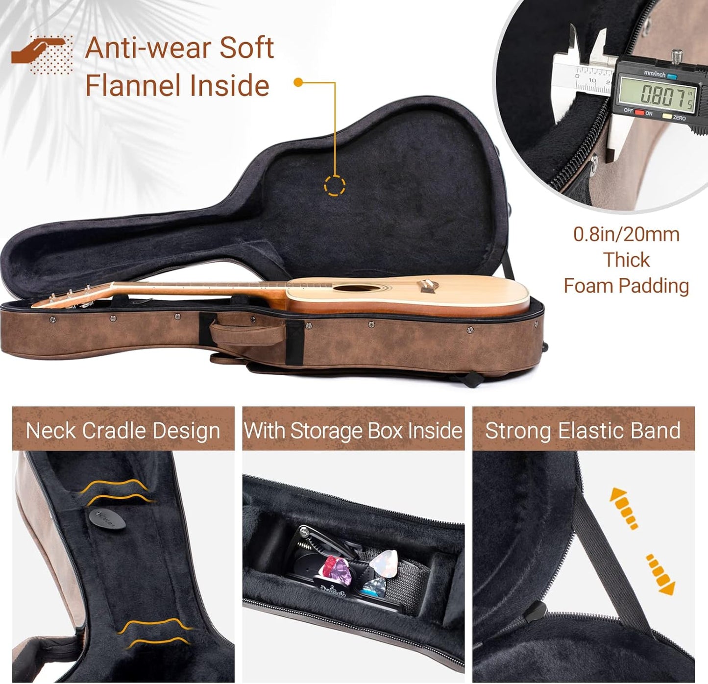 Koffer für Akustikgitarre, Brown