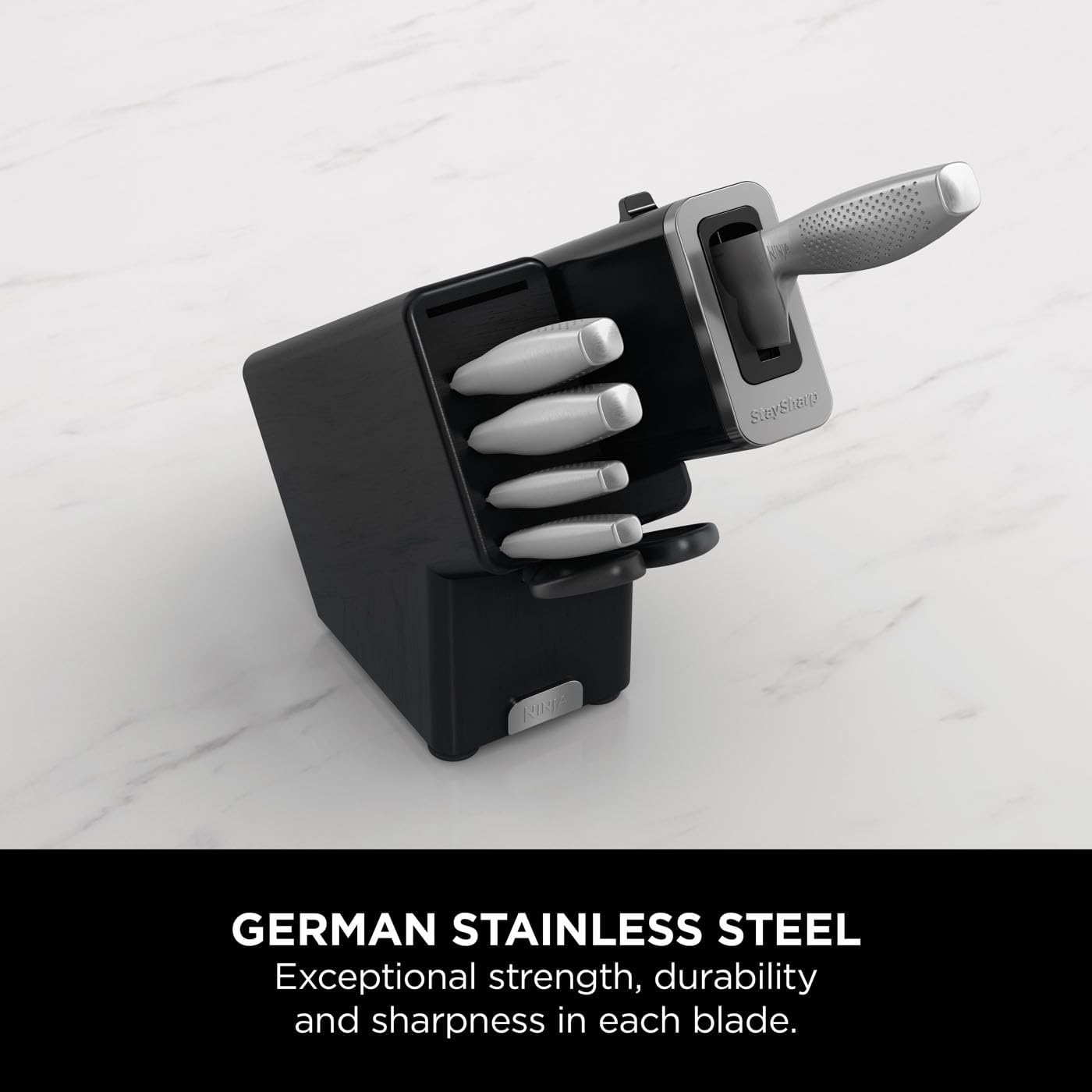 6-teiliges Messerblock-Set StaySharp, 6-teiliges Messerset Holzkohle